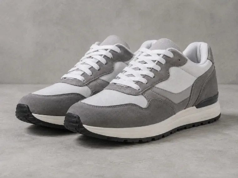 Sharper gray sneaker product photo after HD conversion